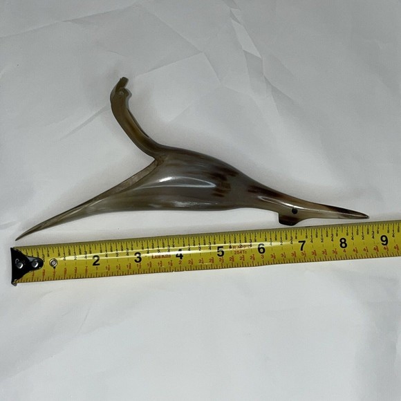 Hand Carved Hollow Horn Bird Standing Statue Figurine Sculpture Art Roadrunner - Picture 8 of 10